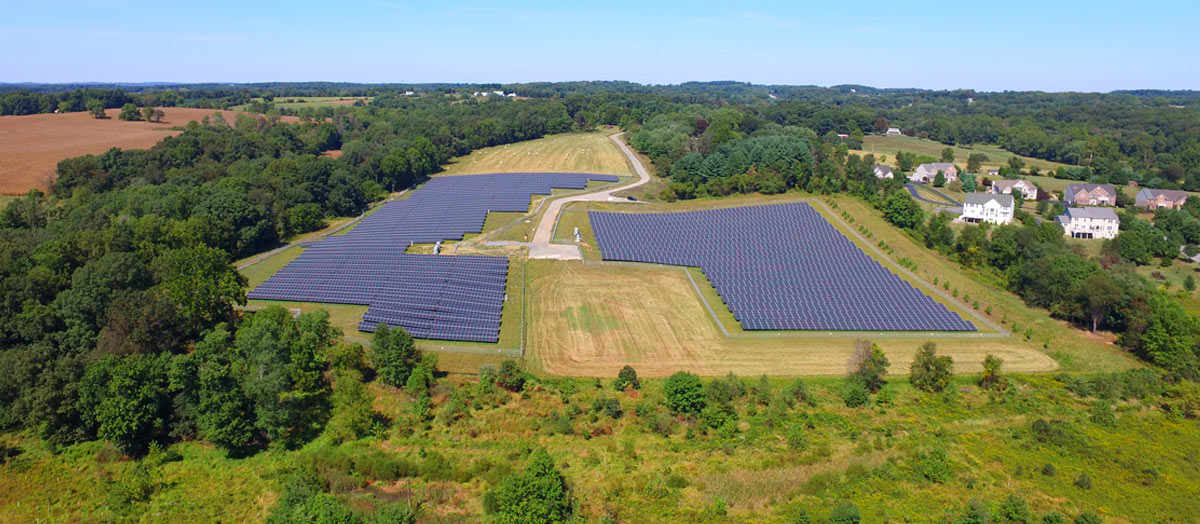 Large outdoor solar facility